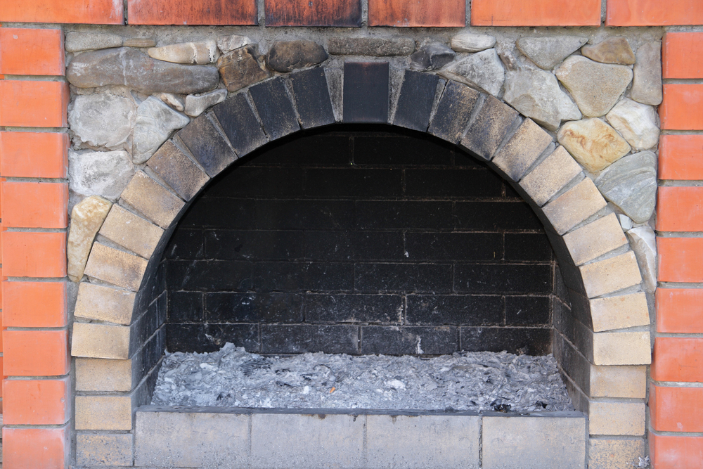 black soot on a fireplace