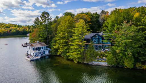 View of Lake Joseph cottage from the water