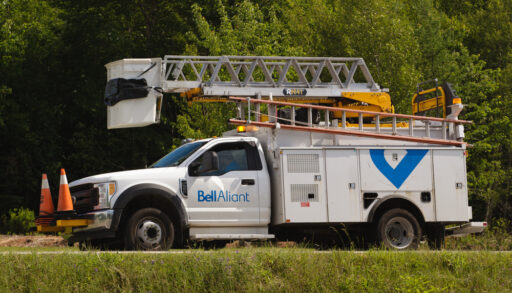 Parked Bell Aliant utility truck. Bell Aliant Inc. is a communications service company operating in various places throughout Canada