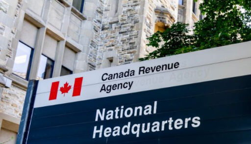 Part of Canada Revenue Agency sign is seen at the National Headquarters in Ottawa.